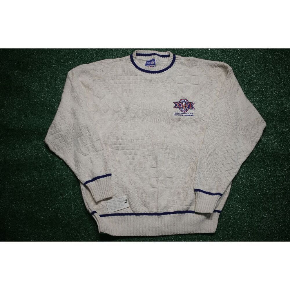 Vintage Nutmeg Mills Super Bowl XXVI Sweater - 1992 NFL Team Crewneck, Size XL